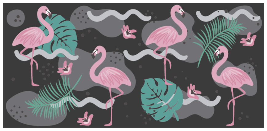 Tropical Flamingo Pattern animal vinyl rug - TenStickers