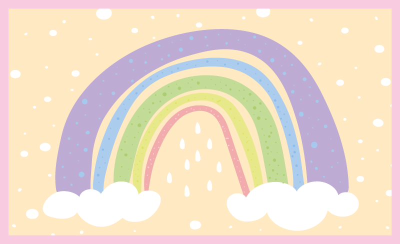 Vinyl rug in soft rainbow hues - TenStickers