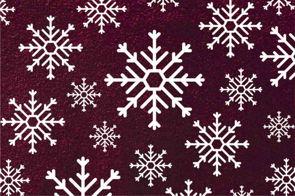 Red and White Snowflakes Christmas vinyl rug - TenStickers