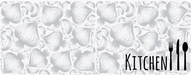Kitchen vinyl rug with kitchen utensil design - TenStickers