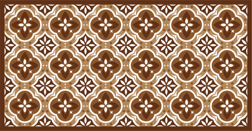 Ornate tile mosaic tile vinyl rug - TenStickers