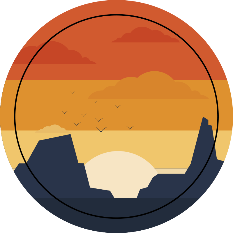 western sunset circular rug - TenStickers