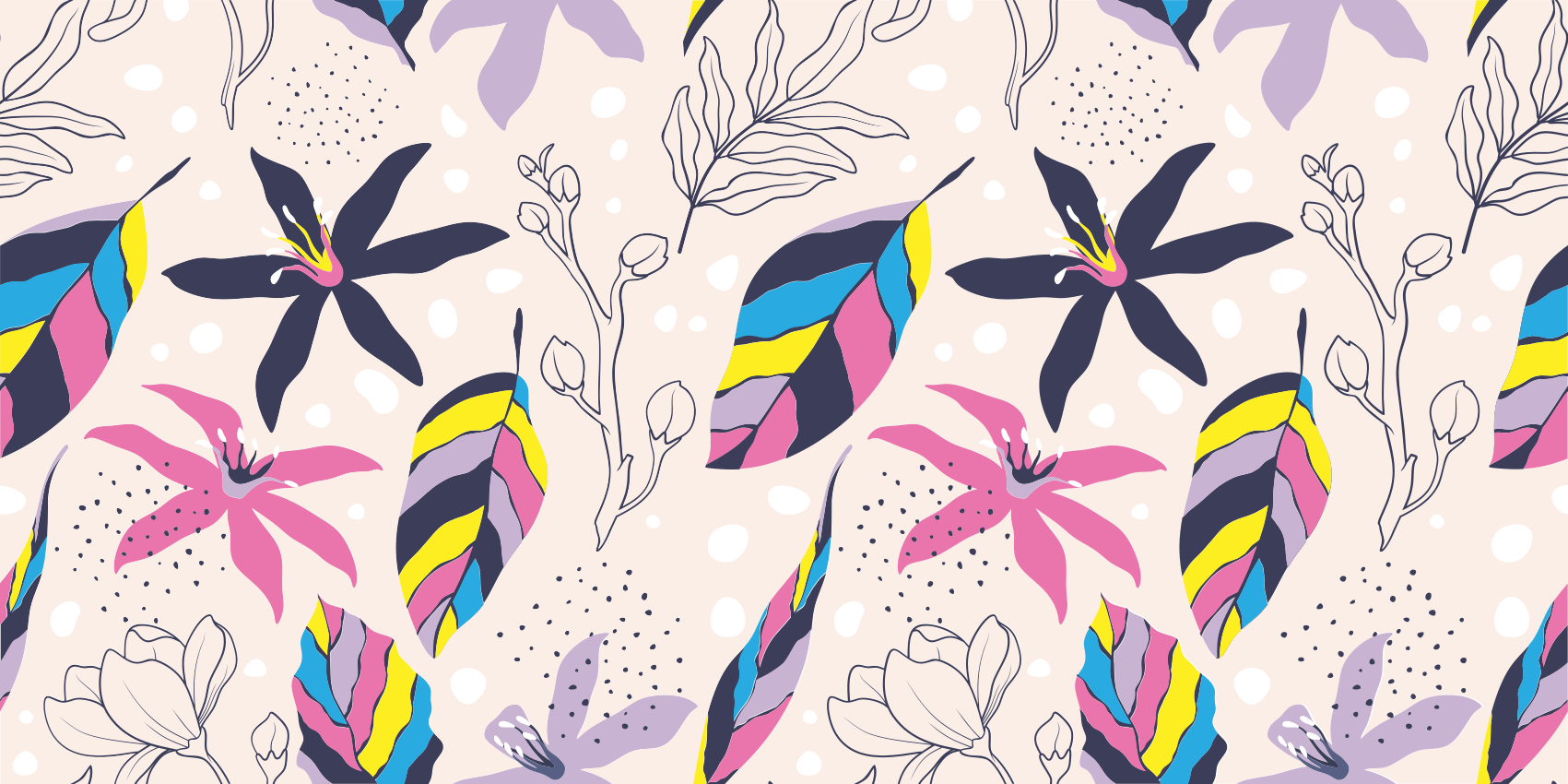 Floral Fantasy vinyl rug flowers - TenStickers