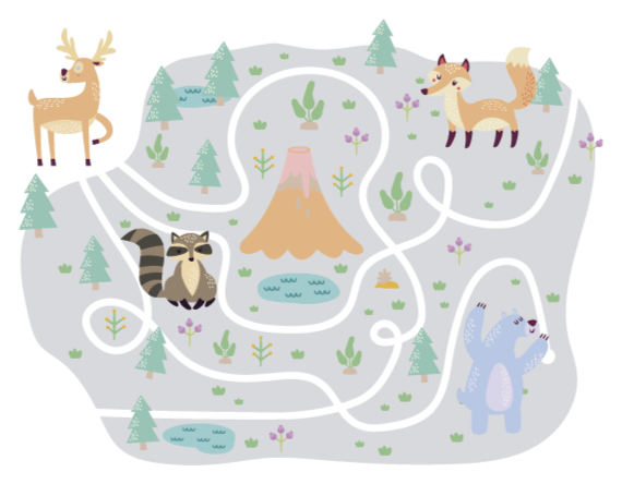 Playful Forest Path vinyl rug gaming - TenStickers