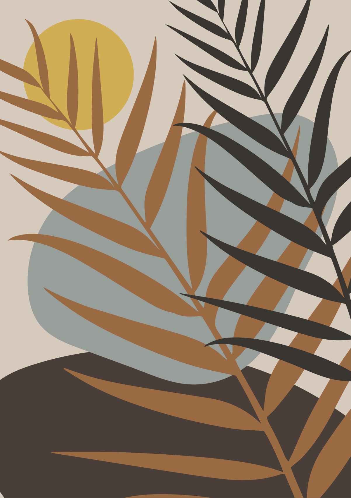 Botanical Sunset vinyl rug flowers - TenStickers