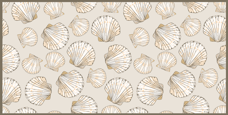 Gilded Seashells vinyl rug flowers - TenStickers