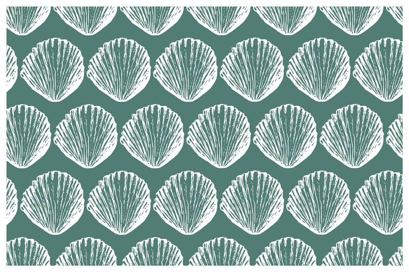Shell Pattern vinyl rug flowers - TenStickers