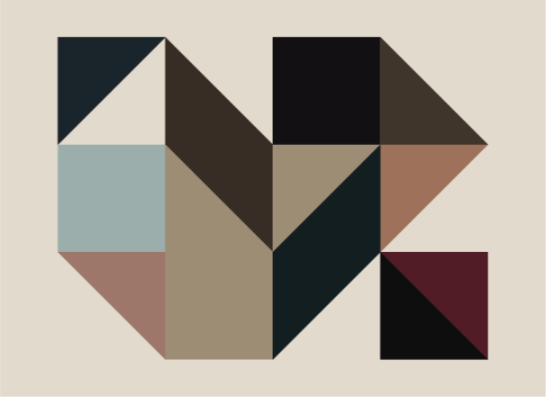 Geometric vinyl rug in geometric shapes decor - TenStickers