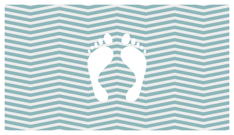 Barred Footprint striped vinyl rug - TenStickers