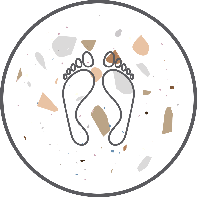 Abstract Footprint vinyl rug bathroom - TenStickers