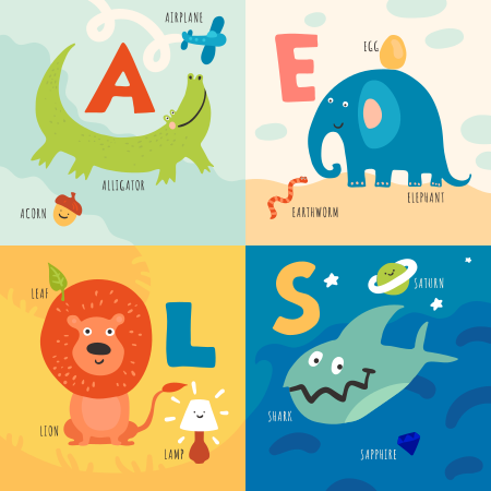 Alphabet vinyl rug for learning the alphabet - TenStickers