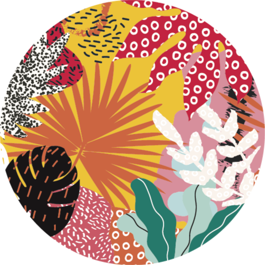 Tropical Botanical Harmony floral vinyl rug - TenStickers