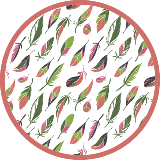 Botanical Patterned Circle vinyl rug flowers - TenStickers