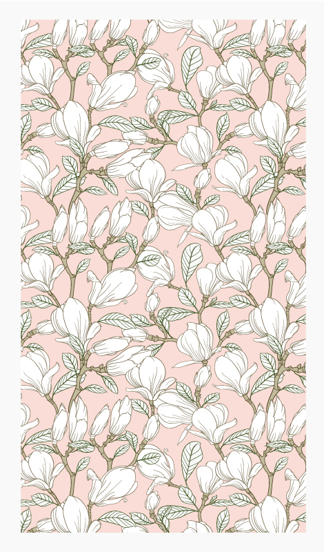 Floral Illustration vinyl rug flowers - TenStickers