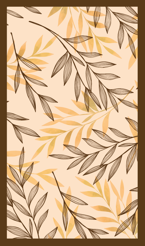 Autumn Foliage Motif vinyl rug flowers - TenStickers