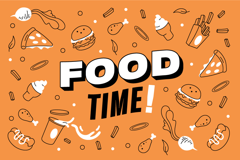 Food Time Illustration kitchen vinyl rug - TenStickers