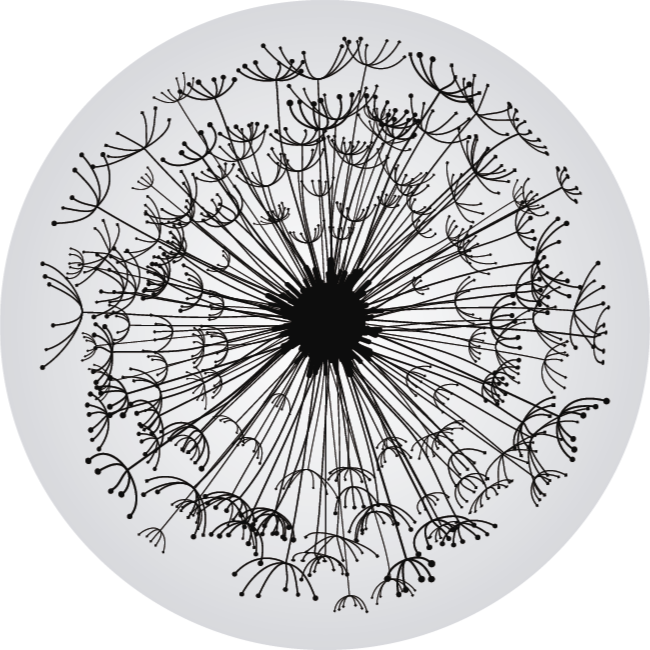 Dandelion Silhouette vinyl rug flowers - TenStickers