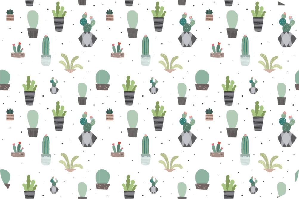 Cactus Pattern vinyl rug flowers - TenStickers
