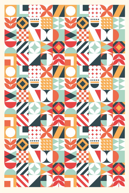 different patterns mosaic floor tiles - TenStickers