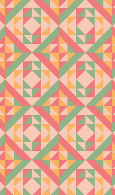 Geometric vinyl rug geometric patterned set - TenStickers