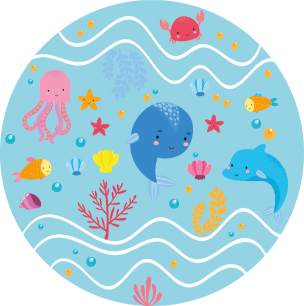 Oceanic Friends kids vinyl rug - TenStickers