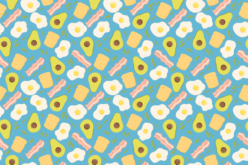 Breakfast Patterns minimalist vinyl rug - TenStickers