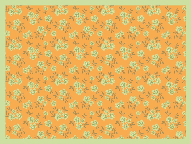 Floral Motif Surface vinyl rug flowers - TenStickers