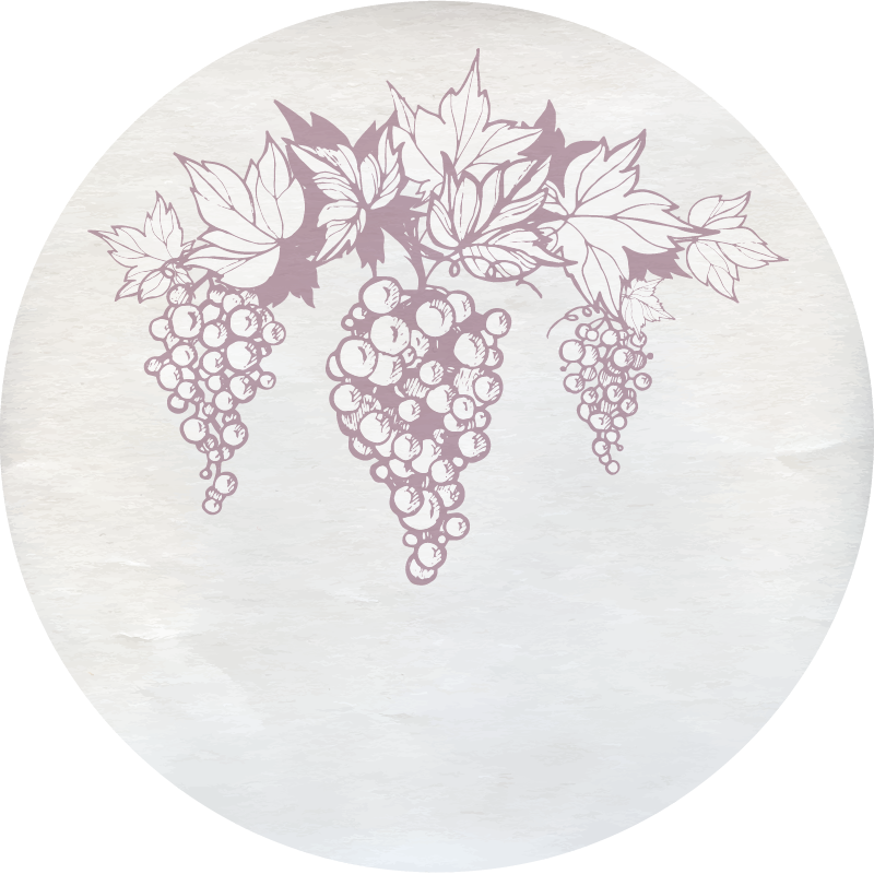 Grapes Botanical Emblem vinyl rug flowers - TenStickers