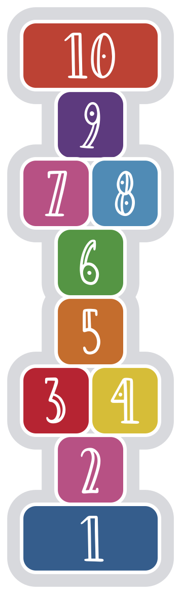 Hopscotch Sequence vinyl rug gaming - TenStickers