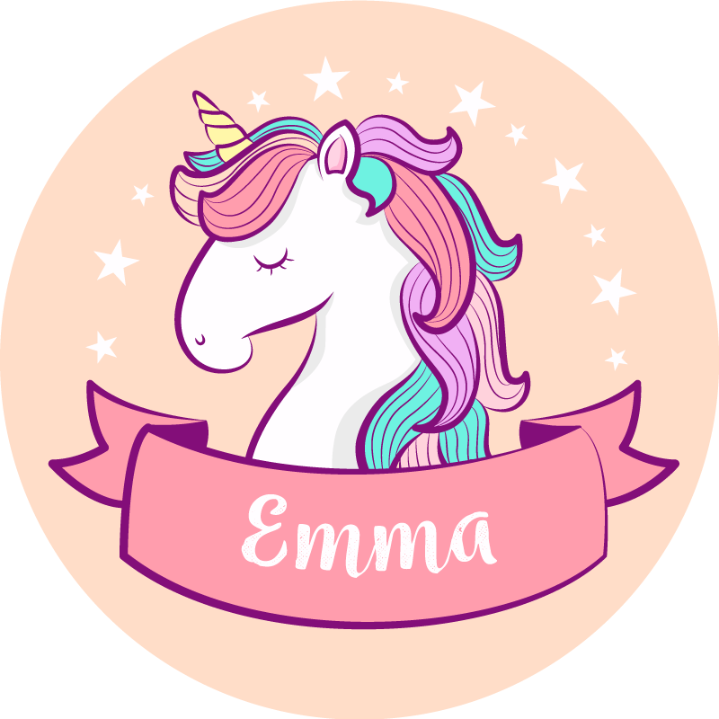 Personalized Unicorn custom vinyl rug - TenStickers
