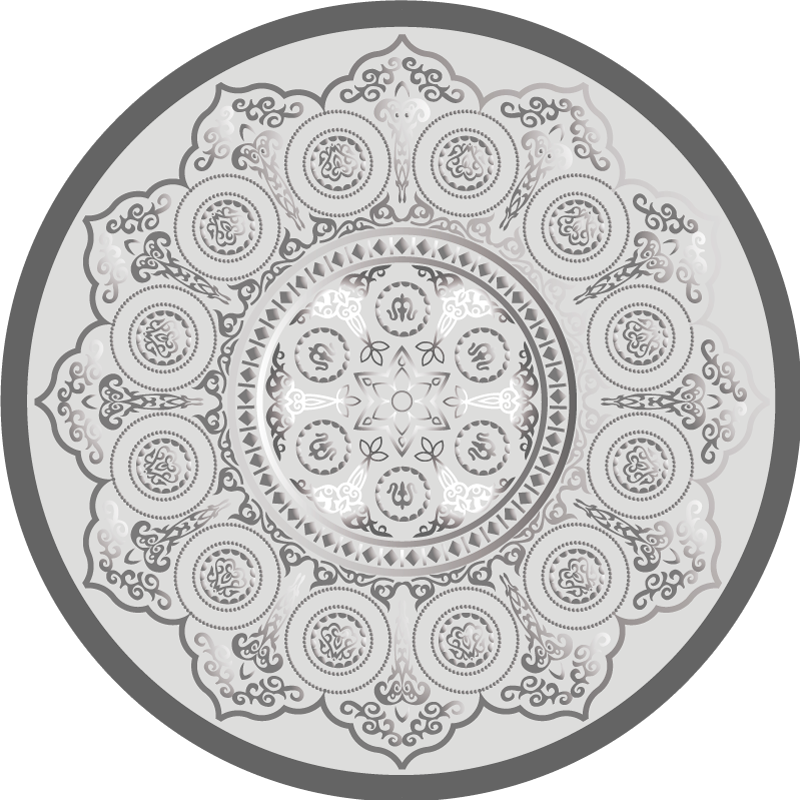 Mandala vinyl rug with mandala pattern overlay - TenStickers