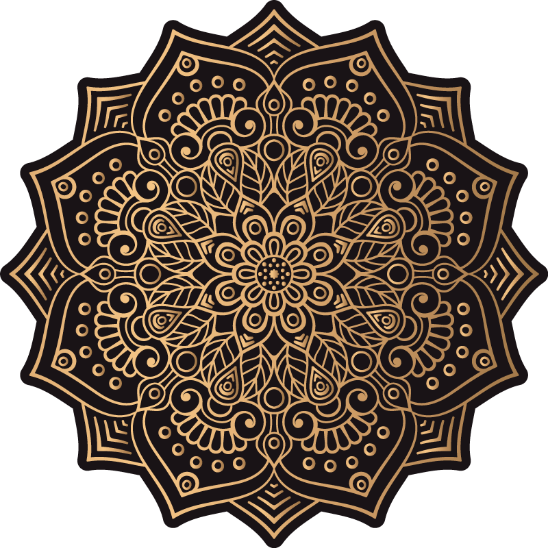 Golden mandala vinyl carpet - TenStickers