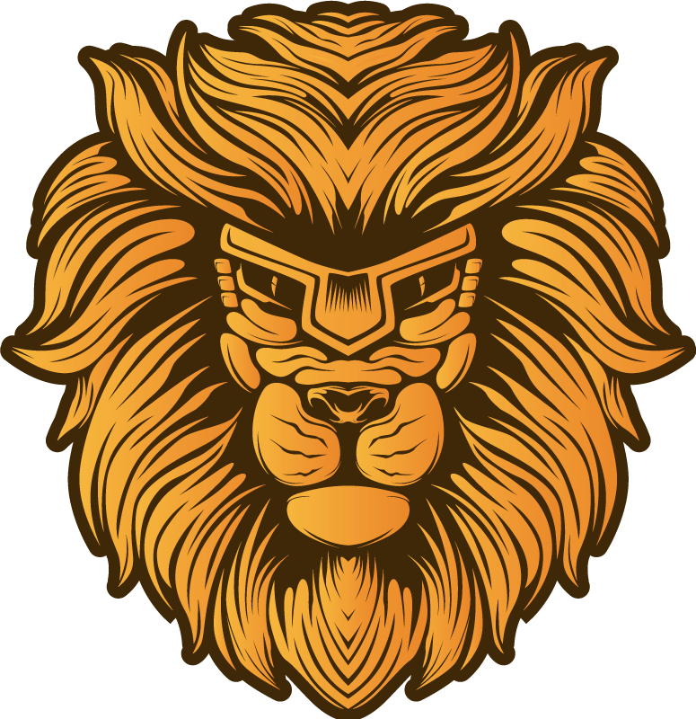 Lion Portrait Illustration animal vinyl rug - TenStickers