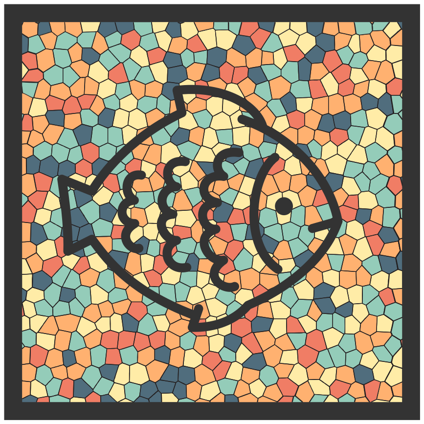 Mosaic fish pattern mosaic vinyl rug - TenStickers