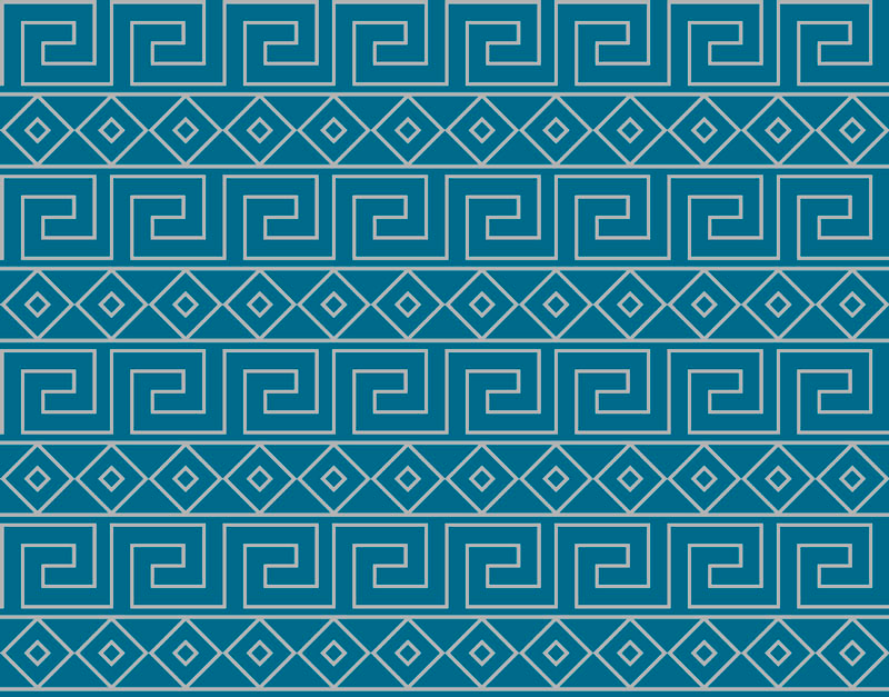 Geometric Greek Motif geometric vinyl rug - TenStickers