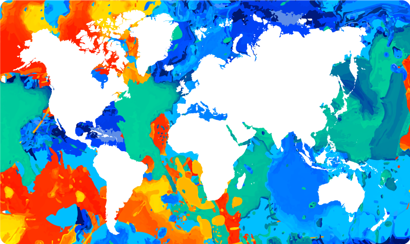 Vibrant Global Map world map vinyl rug - TenStickers