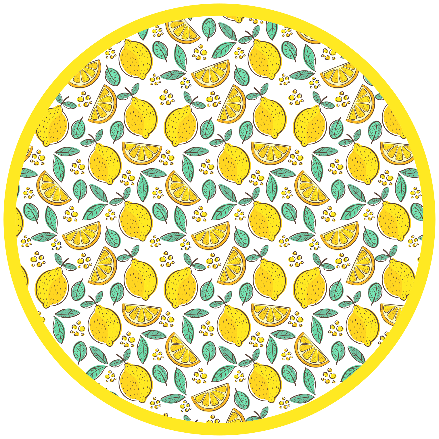 Citrus Patterned Design vinyl rug flowers - TenStickers