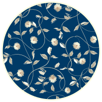 Botanical Bloom Pattern vinyl rug flowers - TenStickers