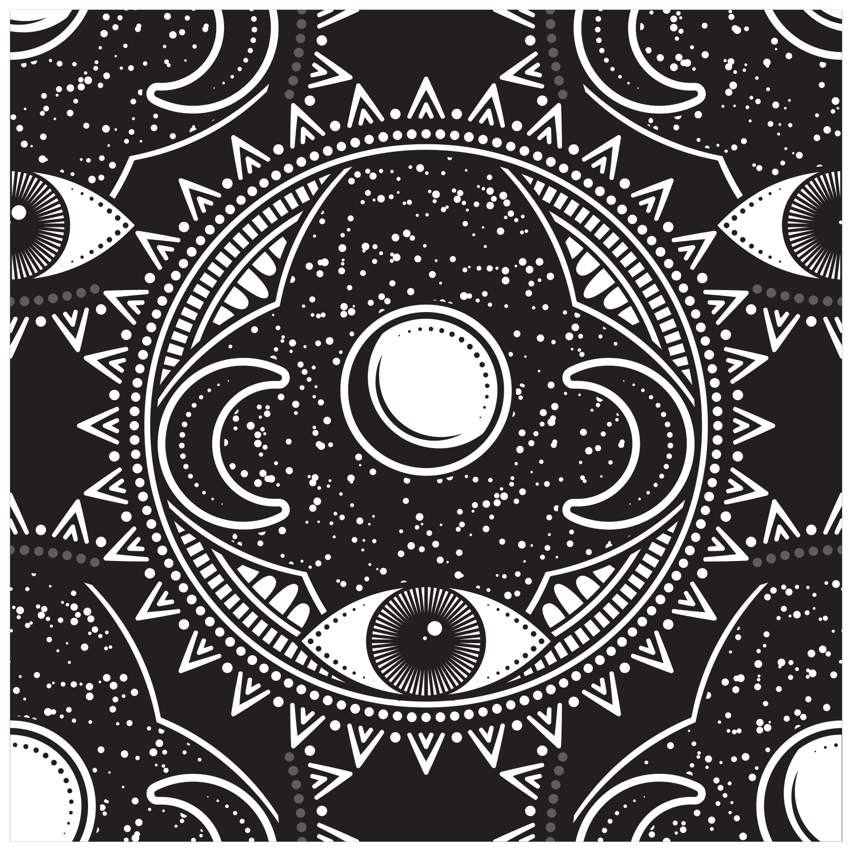Mandala vinyl rug with celestial mandala design - TenStickers