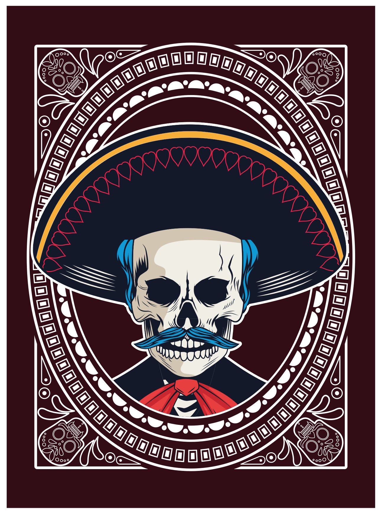 Mexican ethnical skull ethnic rug - TenStickers