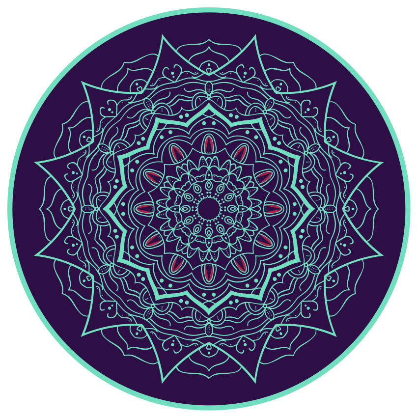 Mandala vinyl rug with mandala circle pattern - TenStickers