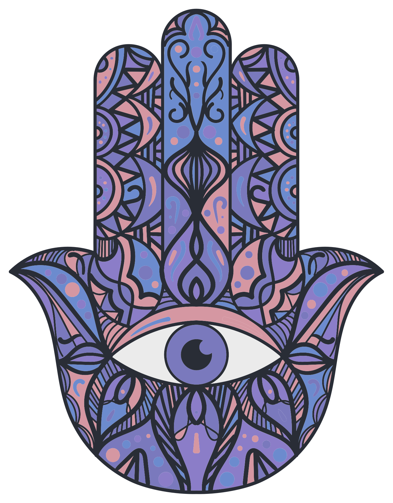 Hamsa Hand Motif mandala vinyl rug - TenStickers