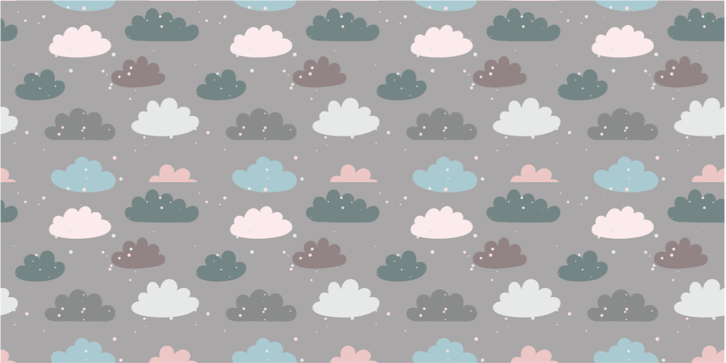 Patterned clouds kids vinyl rug - TenStickers