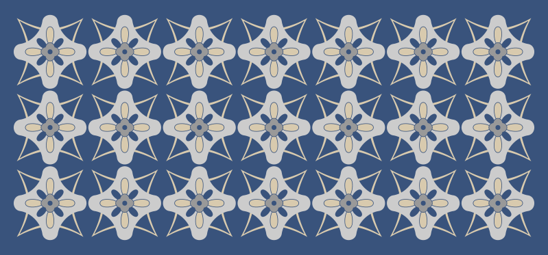 Floral tile composition tile vinyl rug - TenStickers