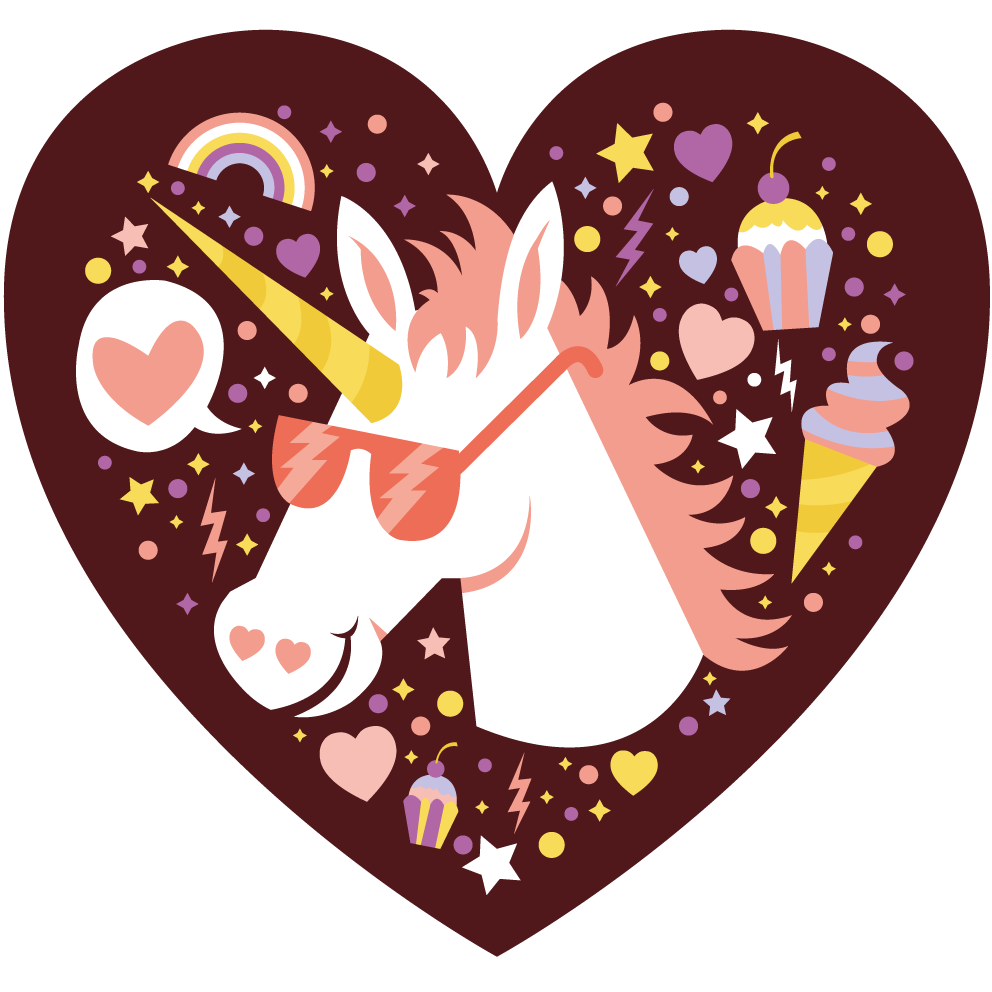 Unicorn Heart Rug kids vinyl rug - TenStickers
