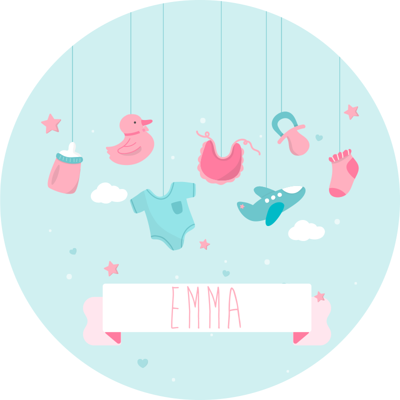 Personalized nursery vinyl rug - TenStickers