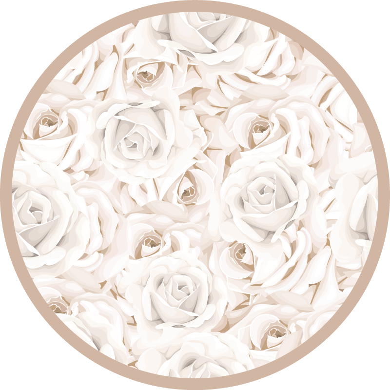 Elegant white roses bedroom rug - TenStickers
