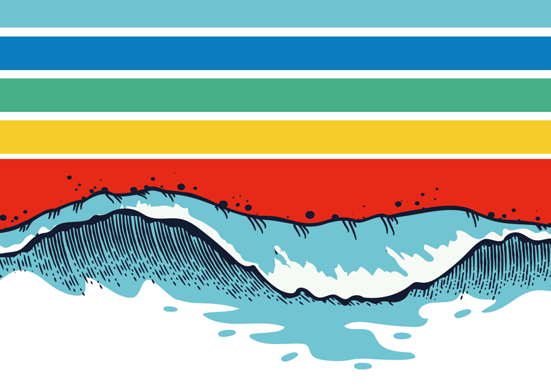 Retro waves vintage rug for floor - TenStickers