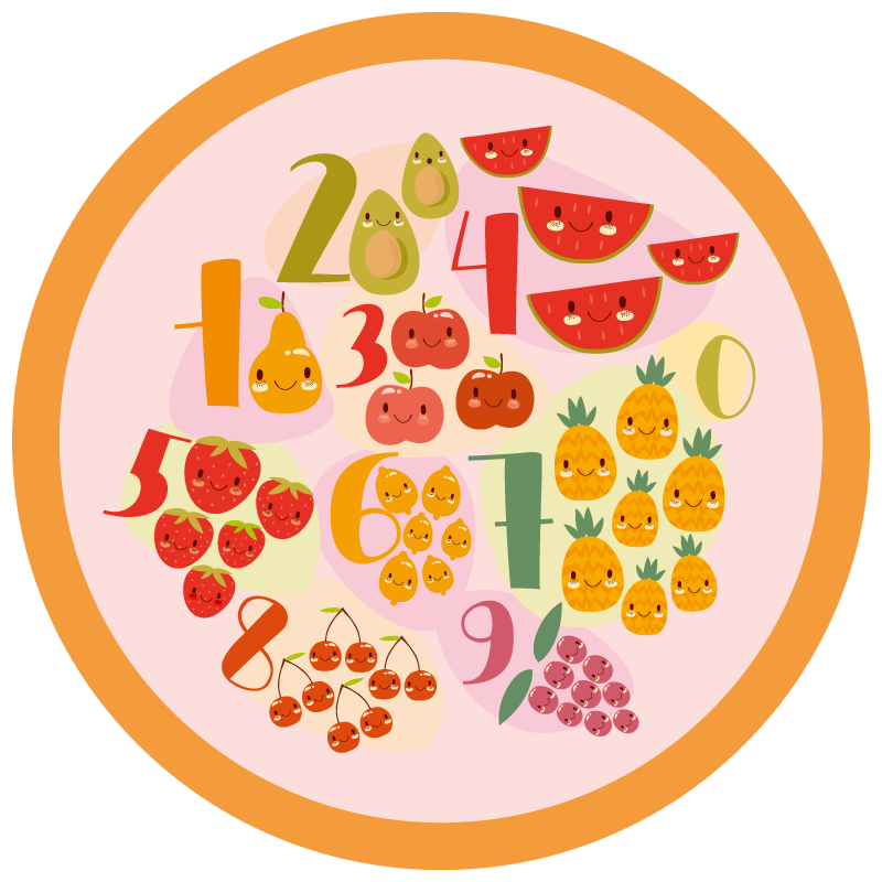 Fruity Counting Circle vinyl rug gaming - TenStickers