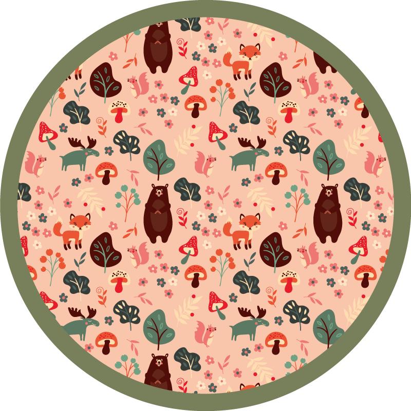 Woodland Creatures vinyl rug - TenStickers